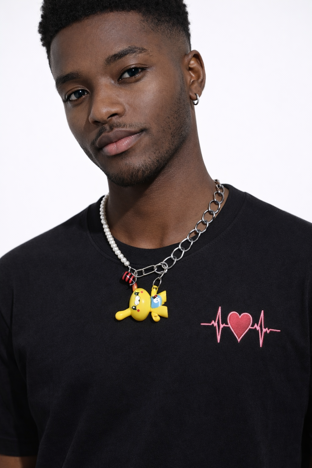 1 of 1 Yellow Bunny Pearl Chain Necklace