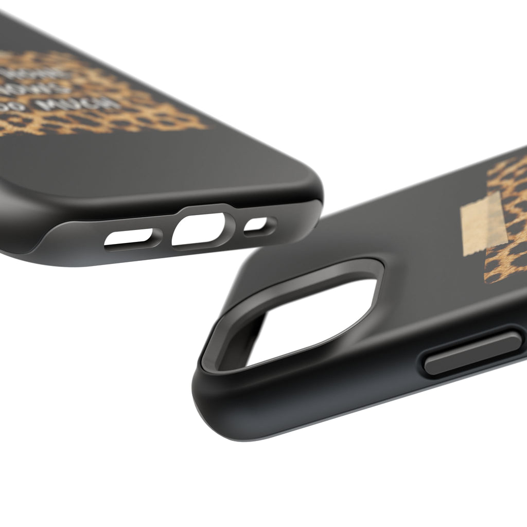 This Phone Knows Too Much” Post-It Note Leopard Phone Case Magnetic Impact-Resistant Cases