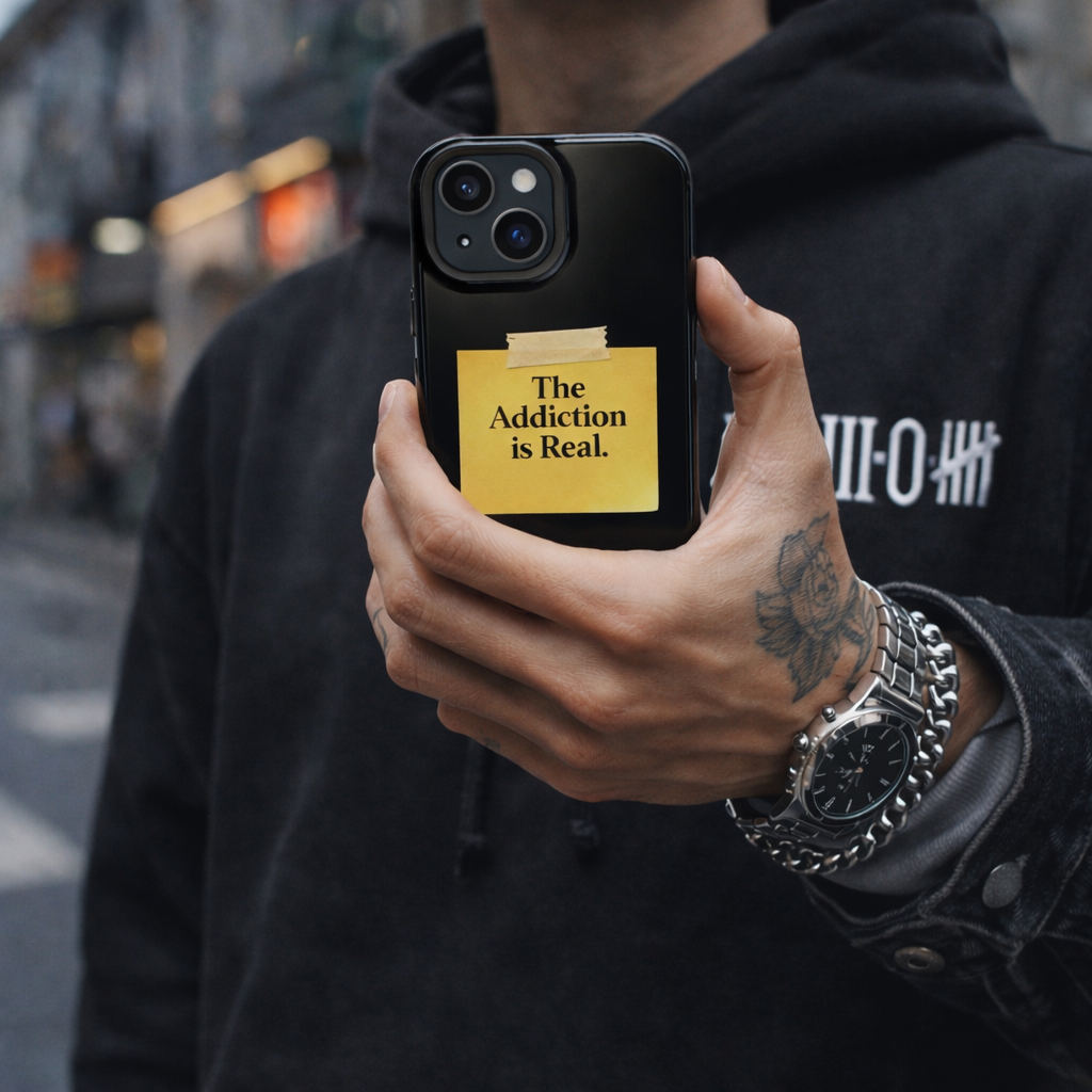 The Addiction Is Real – Funny Sticky Note Magnetic Impact-Resistant Case