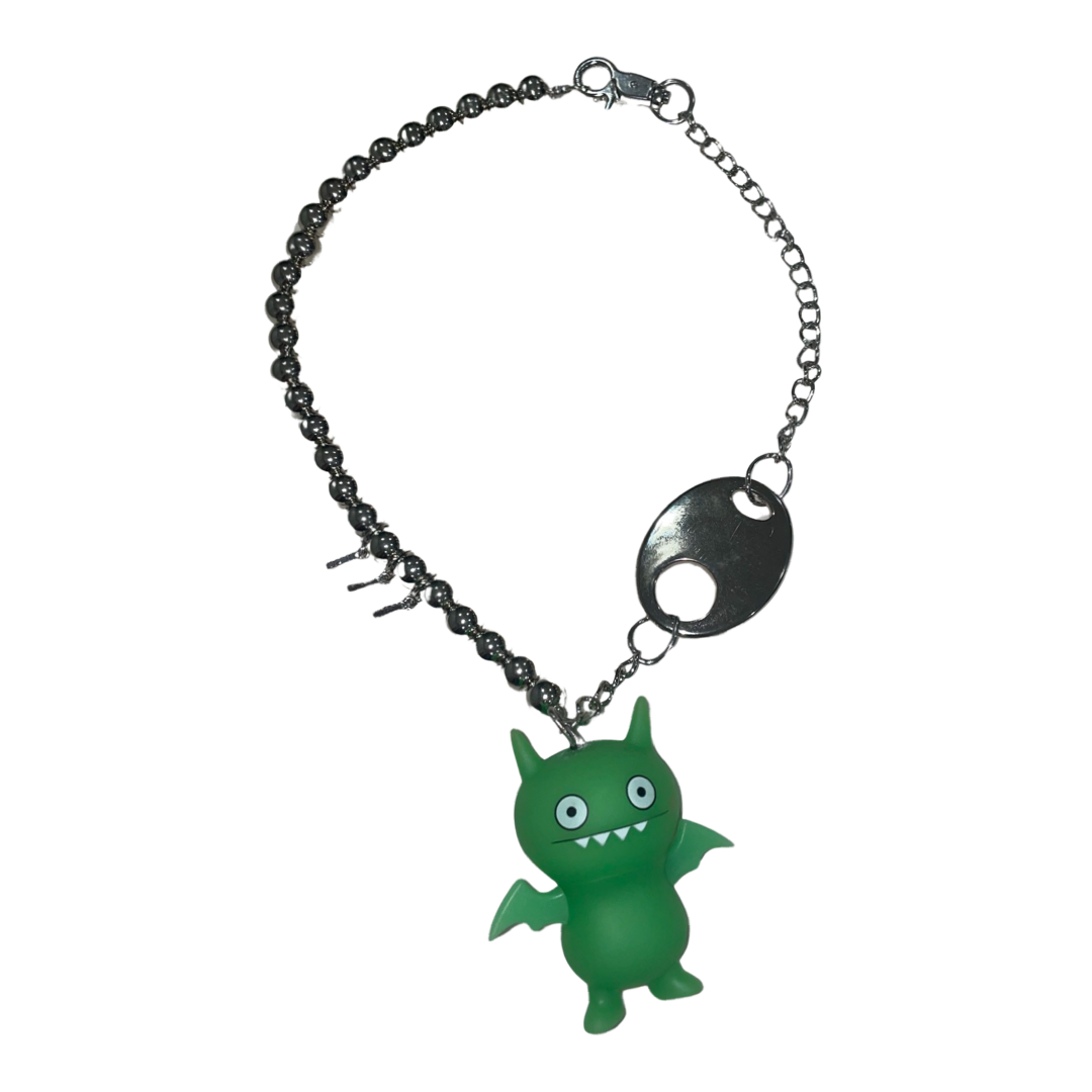 1 of 1 Green Gremlin Charm Chain Necklace