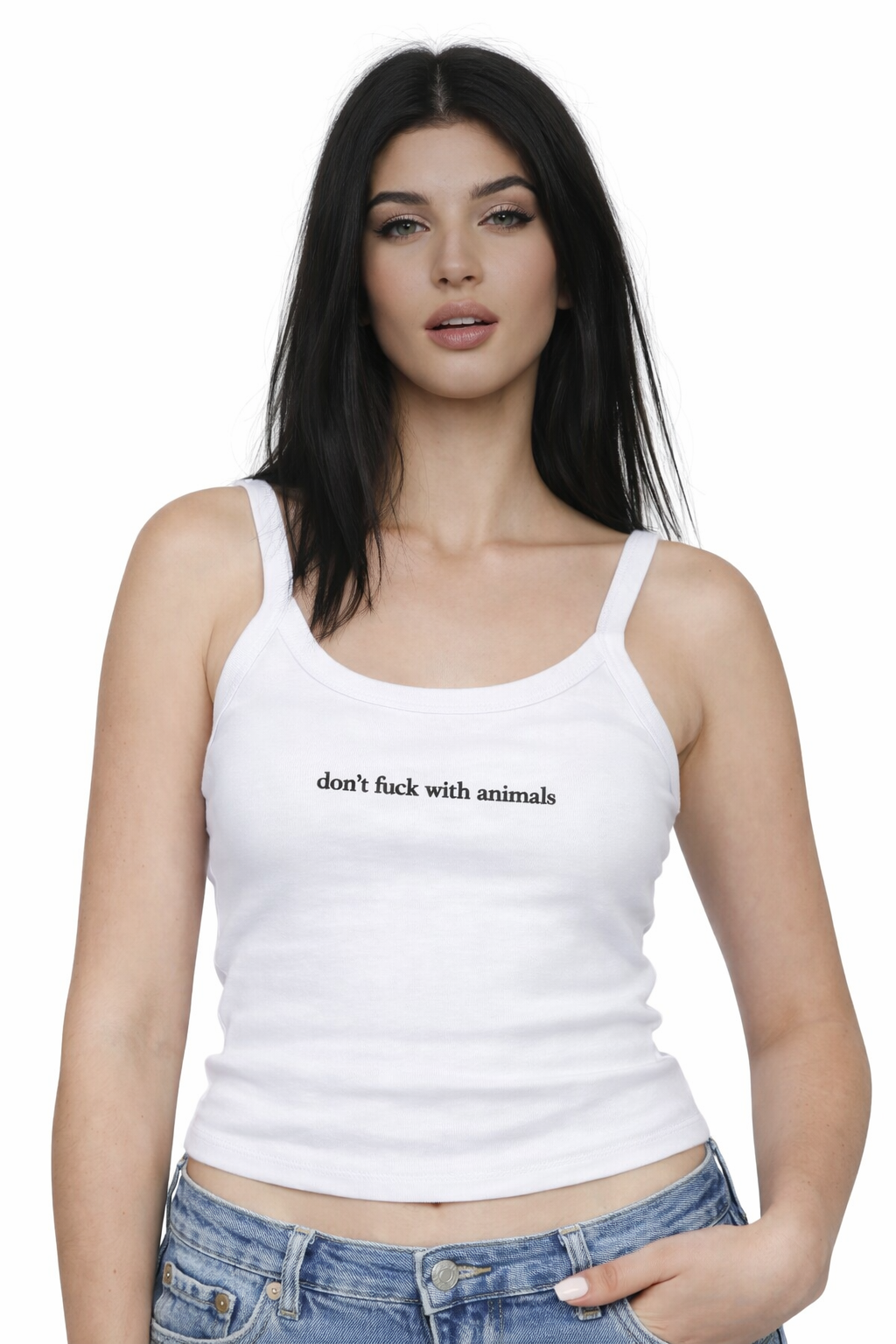 Dont fuck with Animals- Women's Spaghetti Strap Tank Top